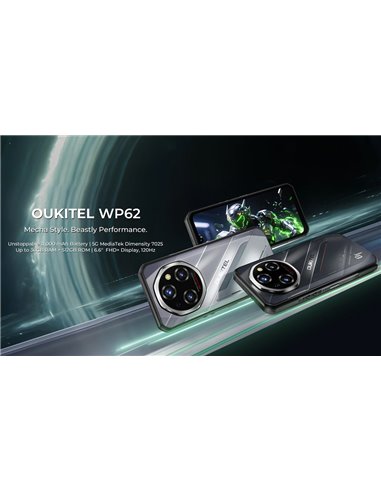 OUKITEL smartphone WP62, 6.6", 12/512GB, 5G, 11000mAh, IP68/IP69K/MIL-STD-810H, μαύρο