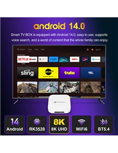 H96 MAX TV Box M1 Plus, 8K, 4/32GB, WiFi 6, Bluetooth, Android 14