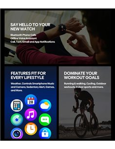 ZEBLAZE smartwatch Btalk 3 Plus, heart rate, 1.39" IPS, χρυσό