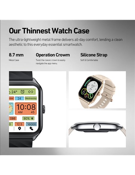 ZEBLAZE smartwatch GTS 4, heart rate, 1.94" AMOLED, IP68, μαύρο