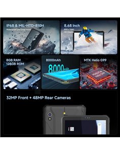 ONERUGGED tablet T1, 8.68", 8/128GB, 4G, 8000mAh, IP68/MIL-STD 810H/Atex Zone 2, μαύρο