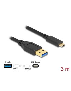 DELOCK καλώδιο USB-C σε USB 84006, 10Gbps, 3m, μαύρο