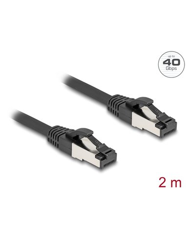 DELOCK καλώδιο δικτύου 80572, CAT 8.1 S/FTP, copper, 2000MHz, 2m, μαύρο