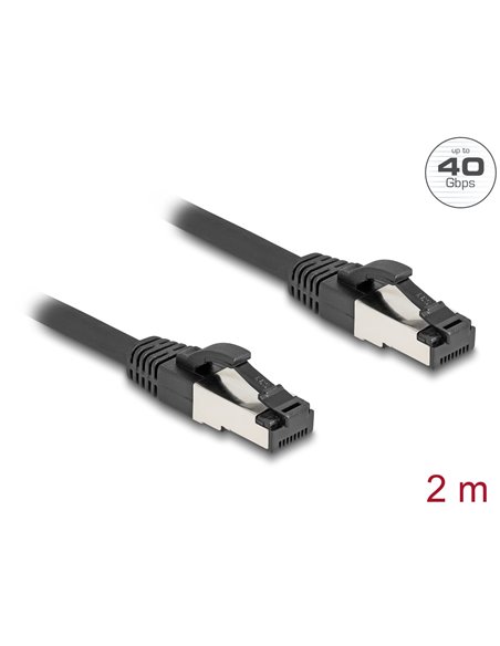 DELOCK καλώδιο δικτύου 80572, CAT 8.1 S/FTP, copper, 2000MHz, 2m, μαύρο
