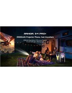 ULEFONE smartphone Armor 34 Pro Plus με βιντεοπροβολέα, 6.95", 5G, 16/512GB, 25500mAh, IP68/IP69K/MIL-STD-810H, μαύρο