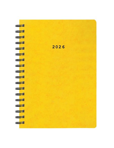 Next ημερολόγιο 2026 πρεσπάν ημερήσιο σπιράλ κίτρινο 14x21εκ.  Δυνατότητα εκτύπωσης