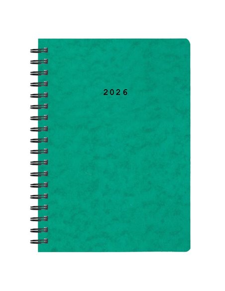 Next ημερολόγιο 2026 πρεσπάν ημερήσιο σπιράλ πράσινο 14x21εκ.  Δυνατότητα εκτύπωσης