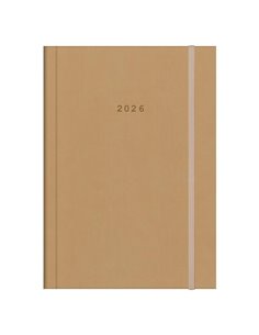 Next ημερολόγιο 2026 velvet ημερήσιο δετό μπεζ με λάστιχο 14x21εκ. Δυνατότητα εκτύπωσης