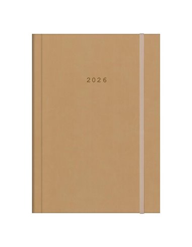 Next ημερολόγιο 2026 velvet ημερήσιο δετό μπεζ με λάστιχο 14x21εκ. Δυνατότητα εκτύπωσης