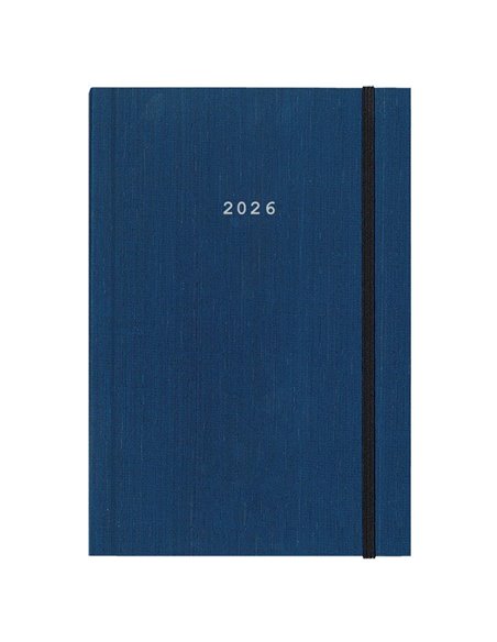 Next ημερολόγιο 2026 fabric ημερήσιο δετό μπλε  με λάστιχο 12x17εκ.  Δυνατότητα εκτύπωσης