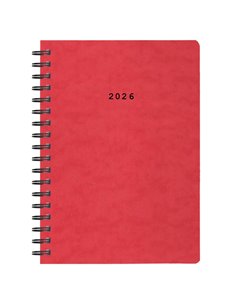 Next ημερολόγιο 2026 πρεσπάν ημερήσιο σπιράλ κόκκινο 14x21εκ.  Δυνατότητα εκτύπωσης