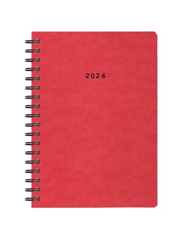 Next ημερολόγιο 2026 πρεσπάν ημερήσιο σπιράλ κόκκινο 14x21εκ.  Δυνατότητα εκτύπωσης