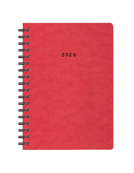 Next ημερολόγιο 2026 πρεσπάν ημερήσιο σπιράλ κόκκινο 14x21εκ.  Δυνατότητα εκτύπωσης