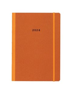 Next ημερολόγιο 2026 Natural ημερήσιο flexi πορτοκαλί με λάστιχο 17x25εκ.  Δυνατότητα εκτύπωσης