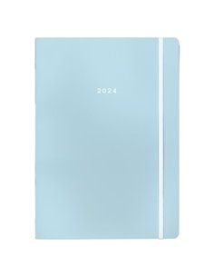 Next ημερολόγιο 2024 Pastel ημερήσιο flexi γαλάζιο με λάστιχο 12x17εκ.