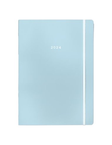 Next ημερολόγιο 2024 Pastel ημερήσιο flexi γαλάζιο με λάστιχο 12x17εκ.