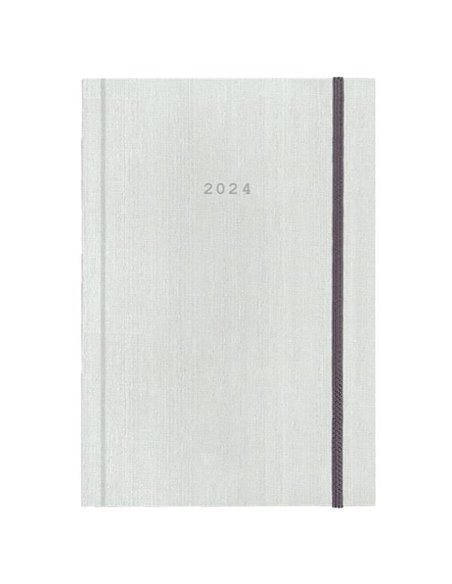 Next ημερολόγιο 2024 fabric ημερήσιο δετό λευκό με λάστιχο 17x25εκ.