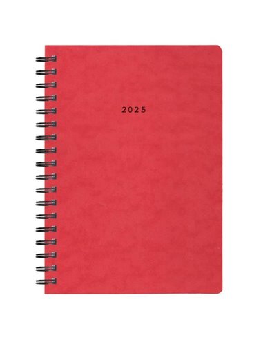 Next ημερολόγιο 2025 πρεσπάν ημερήσιο σπιράλ κόκκινο 17x25εκ.