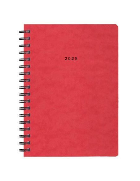 Next ημερολόγιο 2025 πρεσπάν ημερήσιο σπιράλ κόκκινο 17x25εκ.