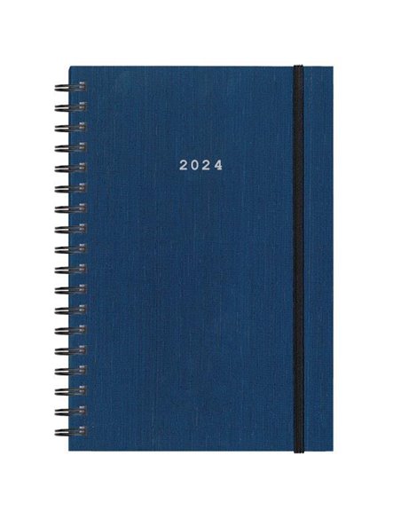 Next ημερολόγιο 2024 fabric plus ημερήσιο σπιράλ μπλε 14x21εκ.