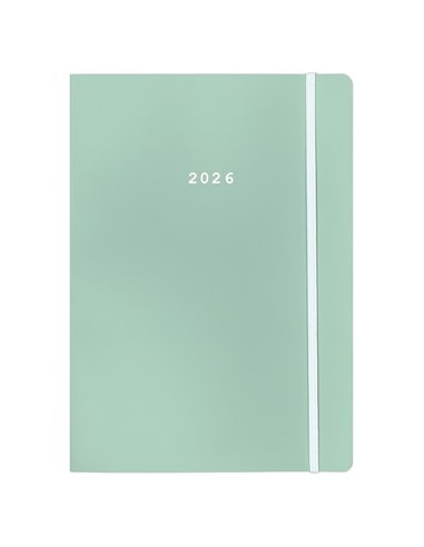Next ημερολόγιο 2026 Pastel ημερήσιο flexi πράσινο ανοιχτό με λάστιχο 12x17εκ.