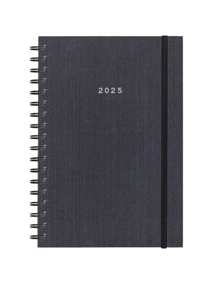 Next ημερολόγιο 2025 fabric plus ημερήσιο σπιράλ γκρι 14x21εκ.