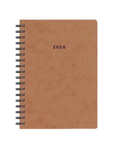 Next ημερολόγιο 2026 πρεσπάν ημερήσιο σπιράλ καφέ 17x25εκ.  Δυνατότητα εκτύπωσης