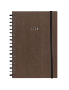 Next ημερολόγιο 2025 fabric plus ημερήσιο σπιράλ καφέ 12x17εκ.