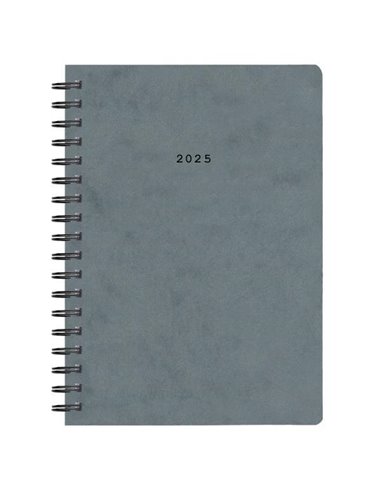 Next ημερολόγιο 2025 πρεσπάν ημερήσιο σπιράλ γκρι 14x21εκ.