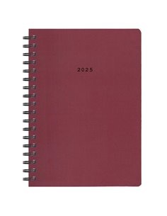 Next ημερολόγιο 2025 classic ημερήσιο σπιράλ μπορντώ 14x21εκ.