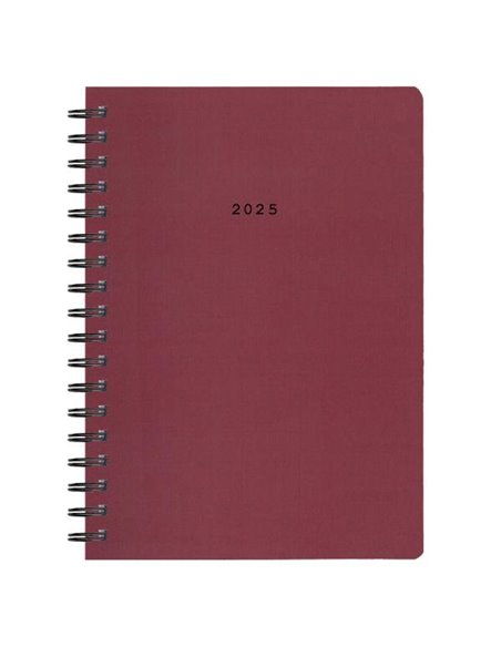 Next ημερολόγιο 2025 classic ημερήσιο σπιράλ μπορντώ 14x21εκ.