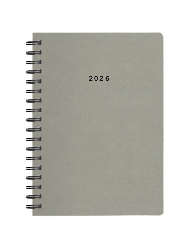 Next ημερολόγιο 2026 classic ημερήσιο σπιράλ γκρι 17x25εκ.  Δυνατότητα εκτύπωσης