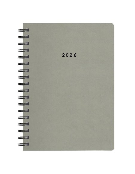 Next ημερολόγιο 2026 classic ημερήσιο σπιράλ γκρι 17x25εκ.  Δυνατότητα εκτύπωσης