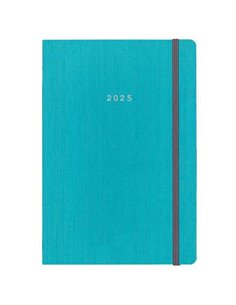 Next ημερολόγιο 2025 fabric ημερήσιο flexi γαλάζιο με λάστιχο 12x17εκ.