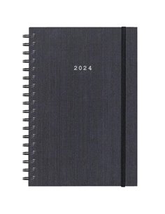 Next ημερολόγιο 2024 fabric plus ημερήσιο σπιράλ γκρι 14x21εκ.