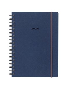 Next ημερολόγιο 2026 Natural ημερήσιο σπιράλ μπλε με λάστιχο 17x25εκ.  Δυνατότητα εκτύπωσης