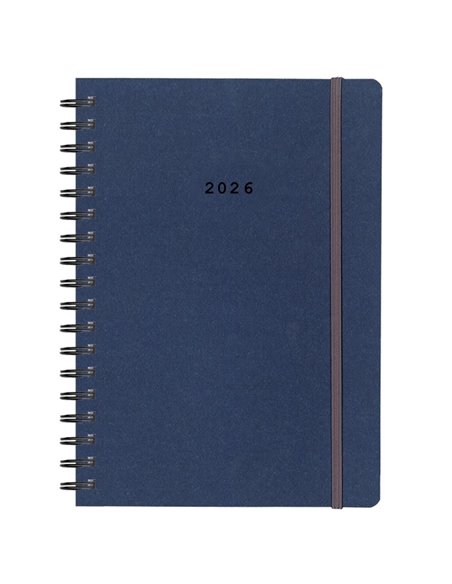 Next ημερολόγιο 2026 Natural ημερήσιο σπιράλ μπλε με λάστιχο 17x25εκ.  Δυνατότητα εκτύπωσης