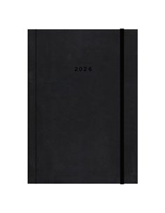 Next ημερολόγιο 2026 velvet ημερήσιο δετό μαύρο με λάστιχο 17x25εκ. Δυνατότητα εκτύπωσης