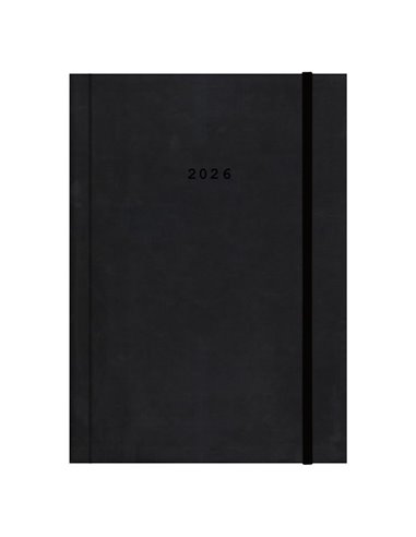 Next ημερολόγιο 2026 velvet ημερήσιο δετό μαύρο με λάστιχο 17x25εκ. Δυνατότητα εκτύπωσης