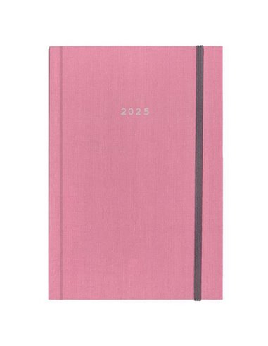 Next ημερολόγιο 2025 fabric ημερήσιο δετό ροζ με λάστιχο 12x17εκ.
