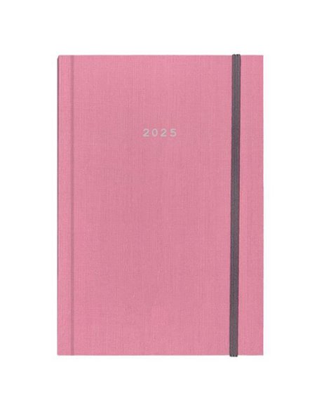 Next ημερολόγιο 2025 fabric ημερήσιο δετό ροζ με λάστιχο 12x17εκ.