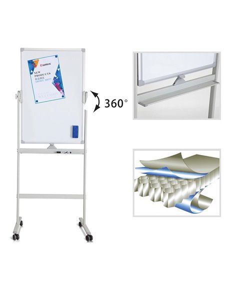 Comix πίνακας μαγνητικός διπλός 60x90εκ. με βάση