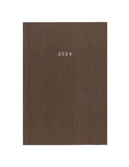 Next ημερολόγιο 2024 fabric ημερήσιο δετό καφέ 12x17εκ.