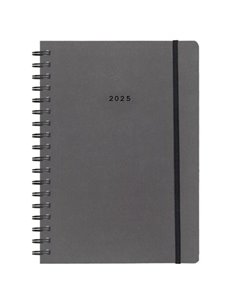 Next ημερολόγιο 2025 Natural ημερήσιο σπιράλ γκρι ανοιχτό με λάστιχο 14x21εκ.