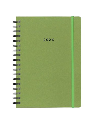 Next ημερολόγιο 2026 Natural ημερήσιο σπιράλ πράσινο με λάστιχο 12x17εκ.  Δυνατότητα εκτύπωσης