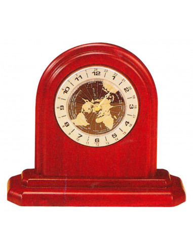 Bestar ρολόι με παγκόσμια ώρα ξύλινο Υ18x19,8x7εκ.