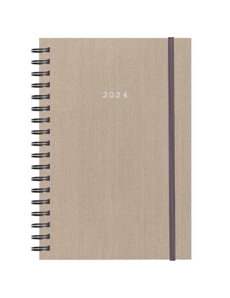 Next ημερολόγιο 2024 fabric plus ημερήσιο σπιράλ μπεζ 17x25εκ.