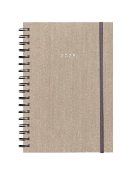 Next ημερολόγιο 2025 fabric plus ημερήσιο σπιράλ μπεζ 14x21εκ.