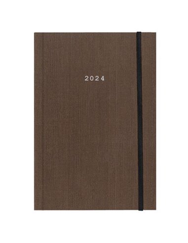Next ημερολόγιο 2024 fabric ημερήσιο δετό καφέ με λάστιχο 12x17εκ.