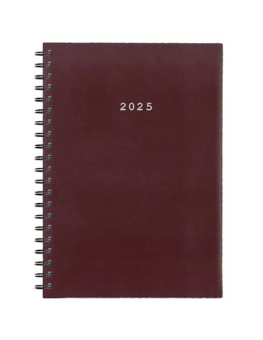 Next ημερολόγιο 2025 basic ημερήσιο σπιράλ μπορντώ 12x17εκ.